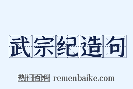 武宗纪造句是什么意思的图片